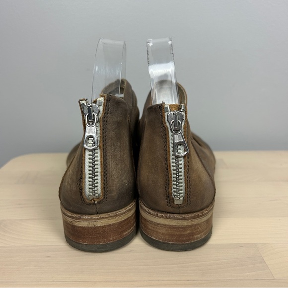 FREE PEOPLE Lost Valley Leather Ankle Boot Size 9/39 Zip Back Distressed Strappy - Picture 4 of 6